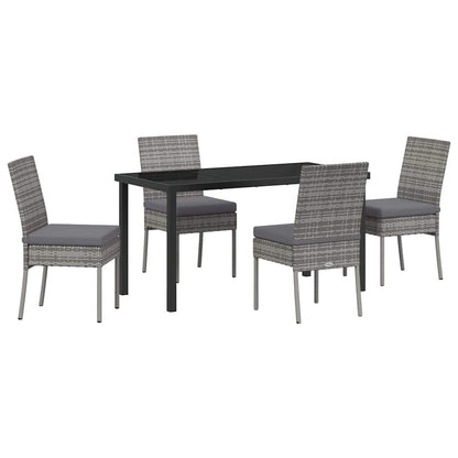 Set da Pranzo per Giardino 5 pcs Grigio Poly Rattan - homemem39