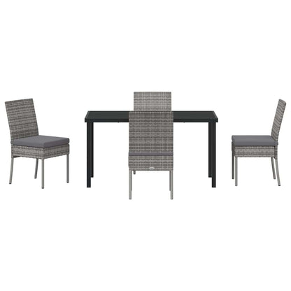 Set da Pranzo per Giardino 5 pcs Grigio Poly Rattan - homemem39