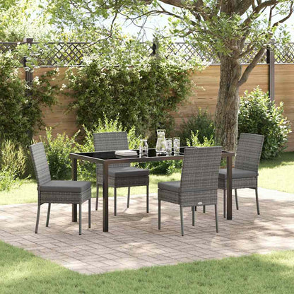 Set da Pranzo per Giardino 5 pcs Grigio Poly Rattan - homemem39