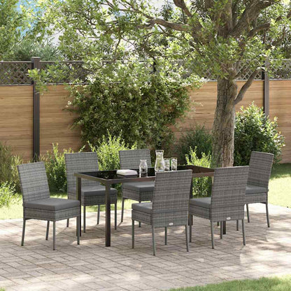Set da Pranzo per Giardino 7 pcs Grigio Poly Rattan - homemem39