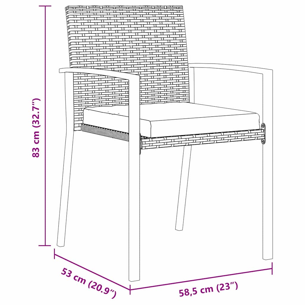Set da Pranzo per Giardino 5 pcs Nero | homemem39