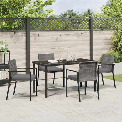 Set da Pranzo per Giardino 5 pcs Grigio Poly Rattan - homemem39