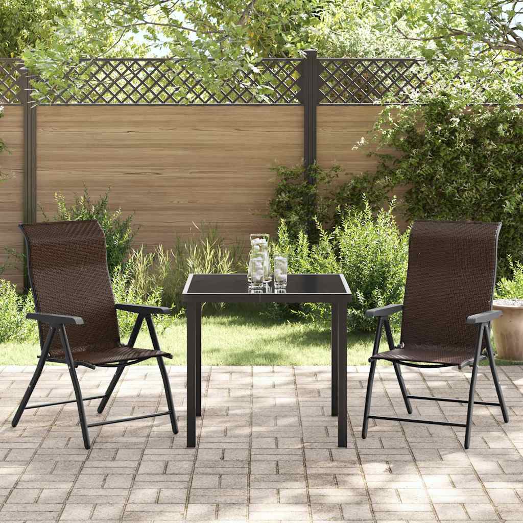 Set da Pranzo per Giardino 3 pcs Marrone Poly Rattan - homemem39