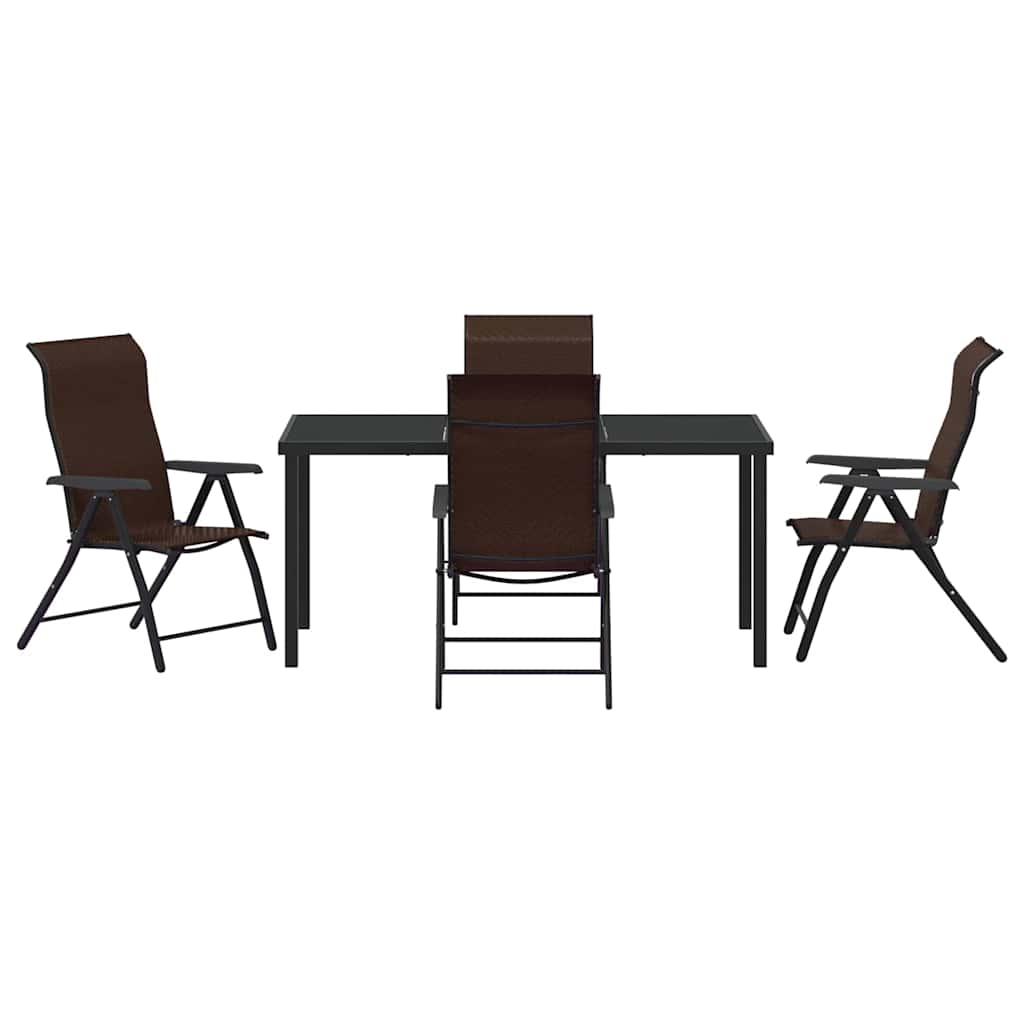Set da Pranzo per Giardino 5 pcs Marrone Poly Rattan - homemem39