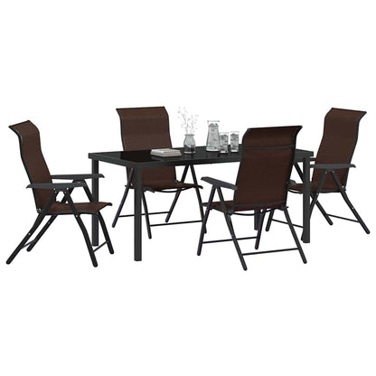Set da Pranzo per Giardino 5 pcs Marrone Poly Rattan - homemem39