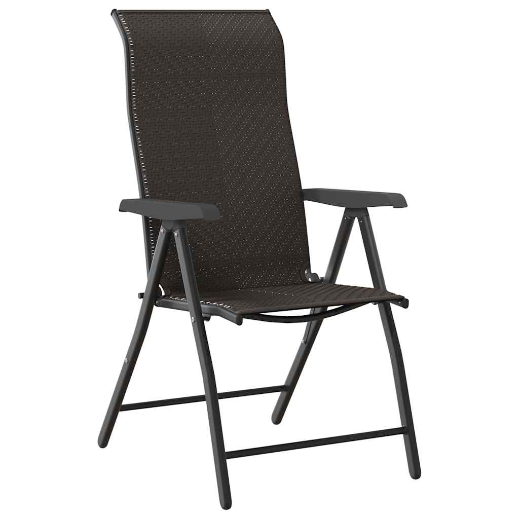 Set da Pranzo per Giardino 3 pcs Nero caffè Poly Rattan - homemem39
