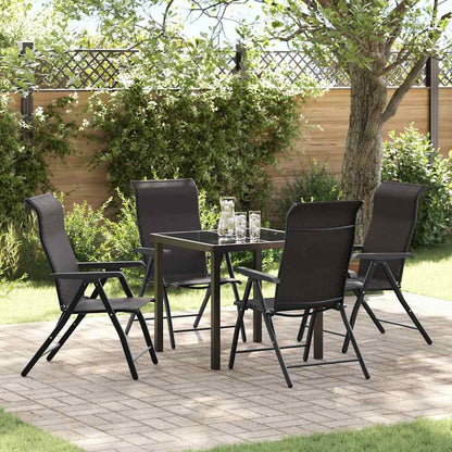Set da Pranzo per Giardino 5 pcs Nero caffè Poly Rattan - homemem39
