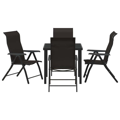 Set da Pranzo per Giardino 5 pcs Nero caffè Poly Rattan - homemem39