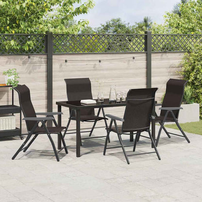 Set da Pranzo per Giardino 5 pcs Nero caffè Poly Rattan - homemem39