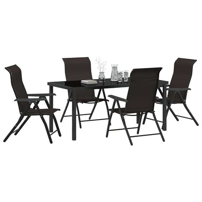 Set da Pranzo per Giardino 5 pcs Nero caffè Poly Rattan - homemem39