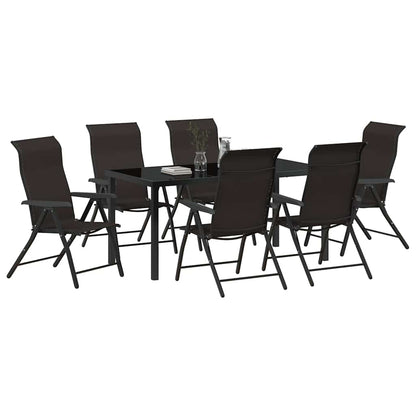 Set da Pranzo per Giardino 7 pcs Nero caffè Poly Rattan - homemem39