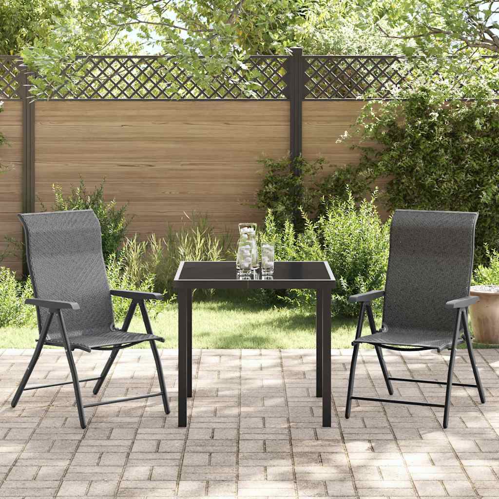 Set da Pranzo per Giardino 3 pcs Grigio Poly Rattan - homemem39