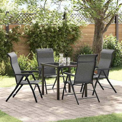 Set da Pranzo per Giardino 5 pcs Grigio Poly Rattan - homemem39