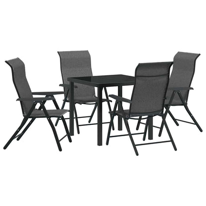 Set da Pranzo per Giardino 5 pcs Grigio Poly Rattan - homemem39