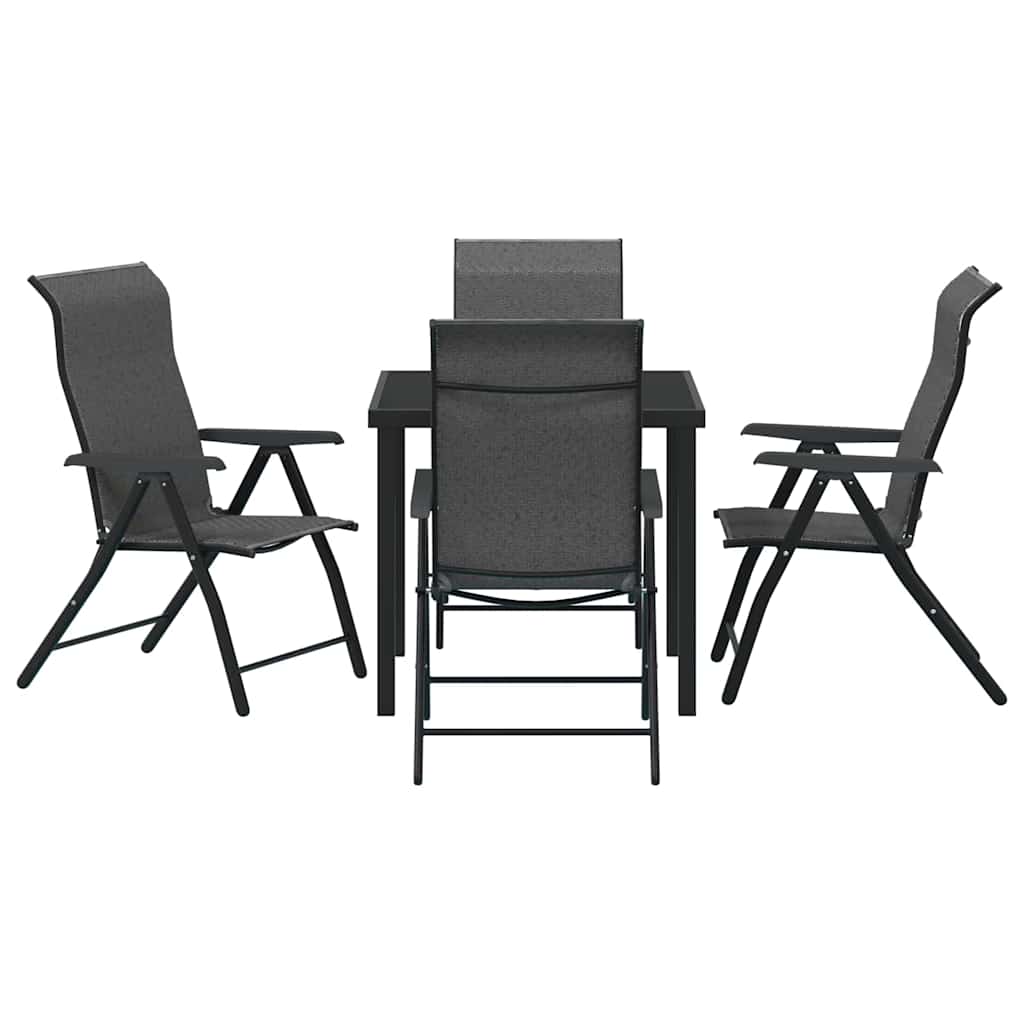 Set da Pranzo per Giardino 5 pcs Grigio Poly Rattan - homemem39