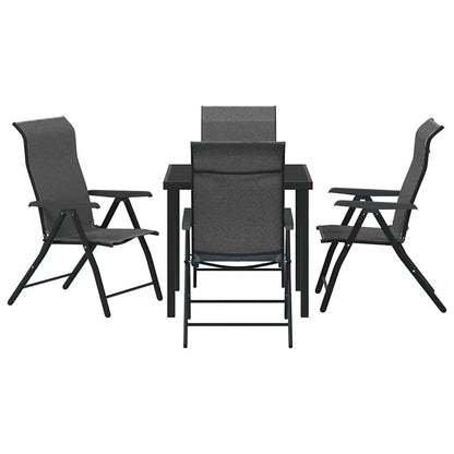 Set da Pranzo per Giardino 5 pcs Grigio Poly Rattan - homemem39