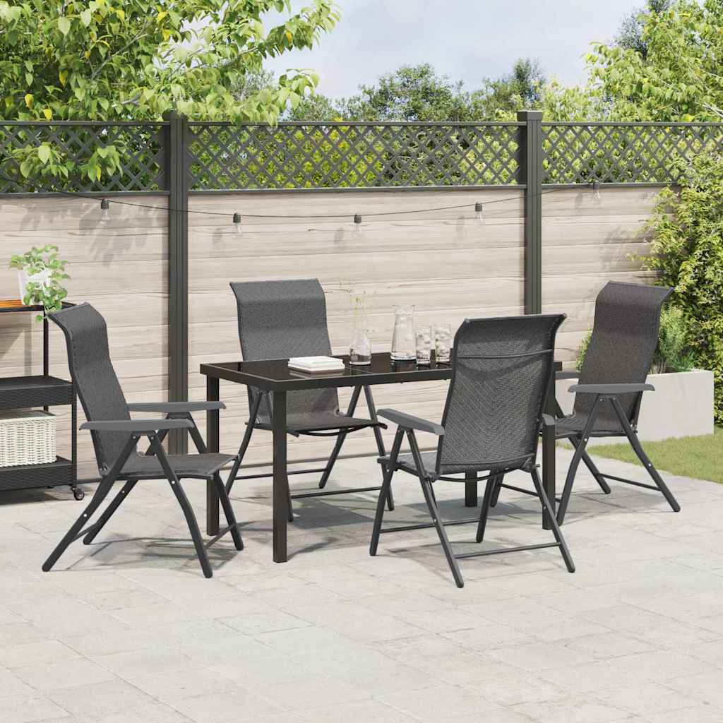 Set da Pranzo per Giardino 5 pcs Grigio Poly Rattan - homemem39