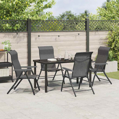 Set da Pranzo per Giardino 5 pcs Grigio Poly Rattan - homemem39