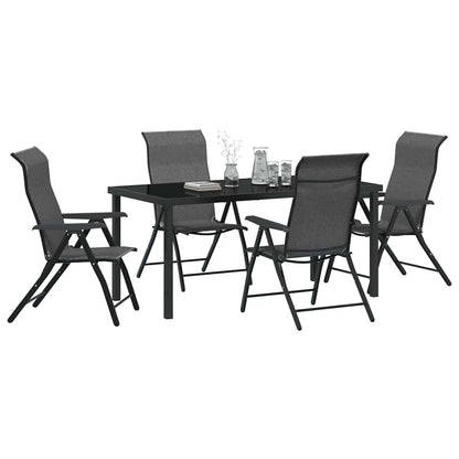 Set da Pranzo per Giardino 5 pcs Grigio Poly Rattan - homemem39