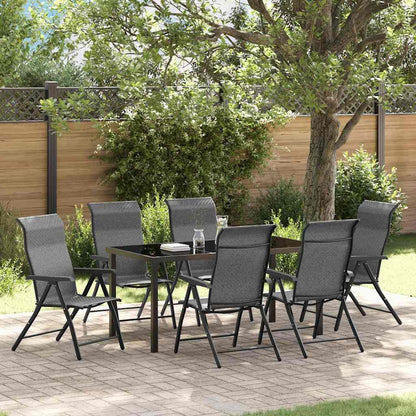 Set da Pranzo per Giardino 7 pcs Grigio Poly Rattan - homemem39