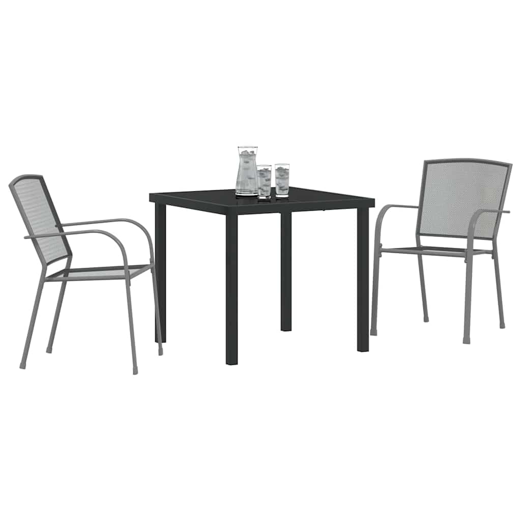 Set da Pranzo per Giardino 3 pcs Antracite Acciaio - homemem39