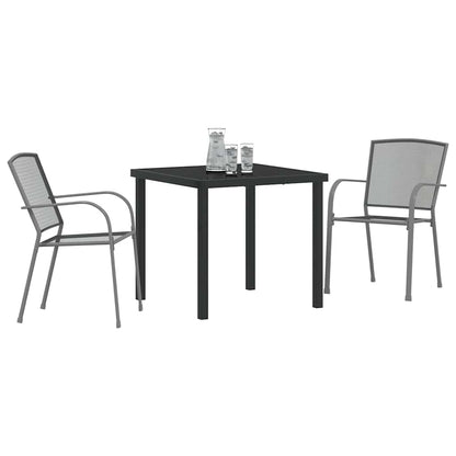 Set da Pranzo per Giardino 3 pcs Antracite Acciaio - homemem39