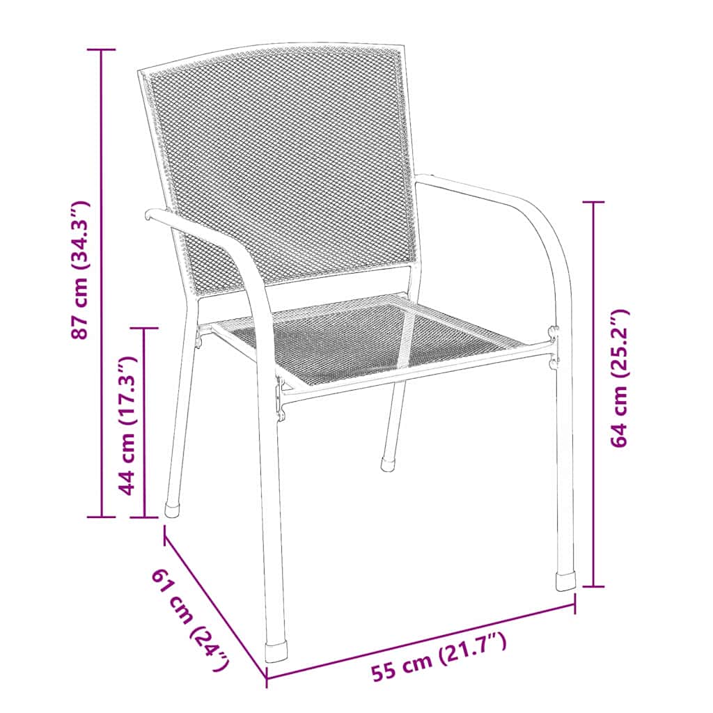 Set da Pranzo per Giardino 3 pcs Antracite Acciaio - homemem39