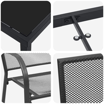 Set da Pranzo per Giardino 5 pcs Antracite Acciaio - homemem39