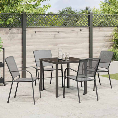 Set da Pranzo per Giardino 5 pcs Antracite Acciaio - homemem39