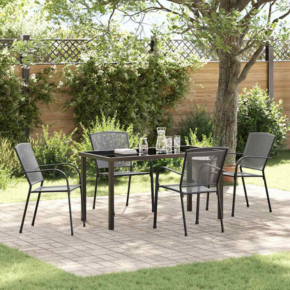 Set da Pranzo per Giardino 5 pcs Antracite Acciaio - homemem39