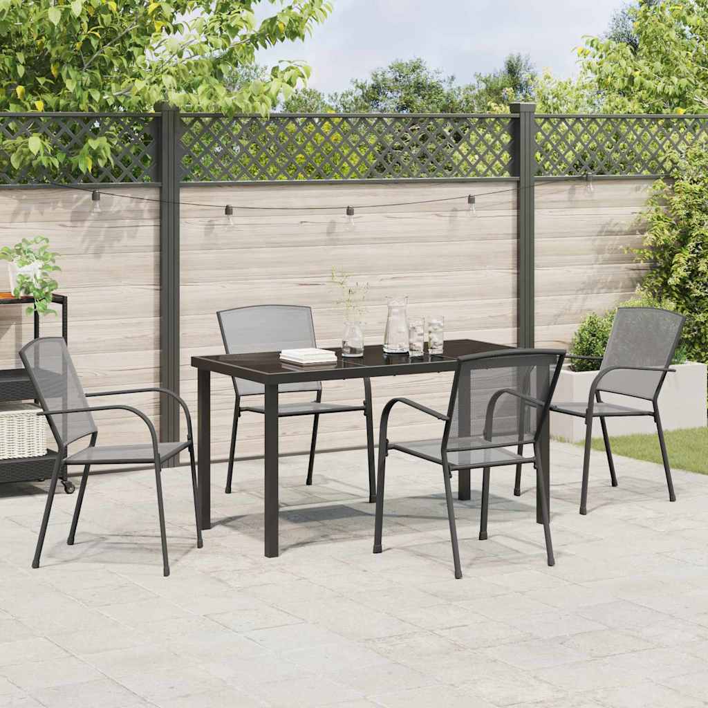 Set da Pranzo per Giardino 5 pcs Antracite Acciaio - homemem39