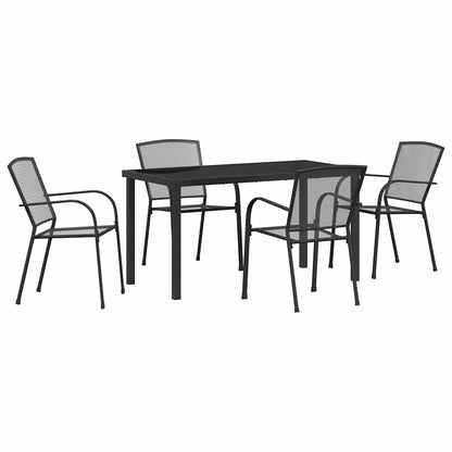 Set da Pranzo per Giardino 5 pcs Antracite Acciaio - homemem39