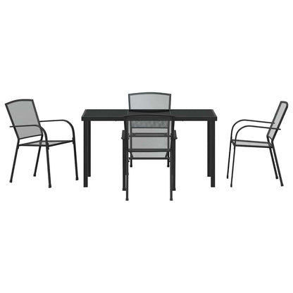 Set da Pranzo per Giardino 5 pcs Antracite Acciaio - homemem39