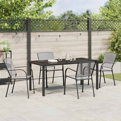 Set da Pranzo per Giardino 5 pcs Antracite Acciaio - homemem39