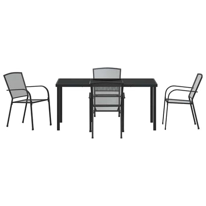 Set da Pranzo per Giardino 5 pcs Antracite Acciaio - homemem39