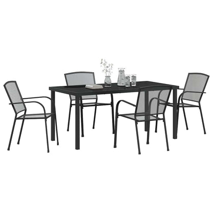 Set da Pranzo per Giardino 5 pcs Antracite Acciaio - homemem39