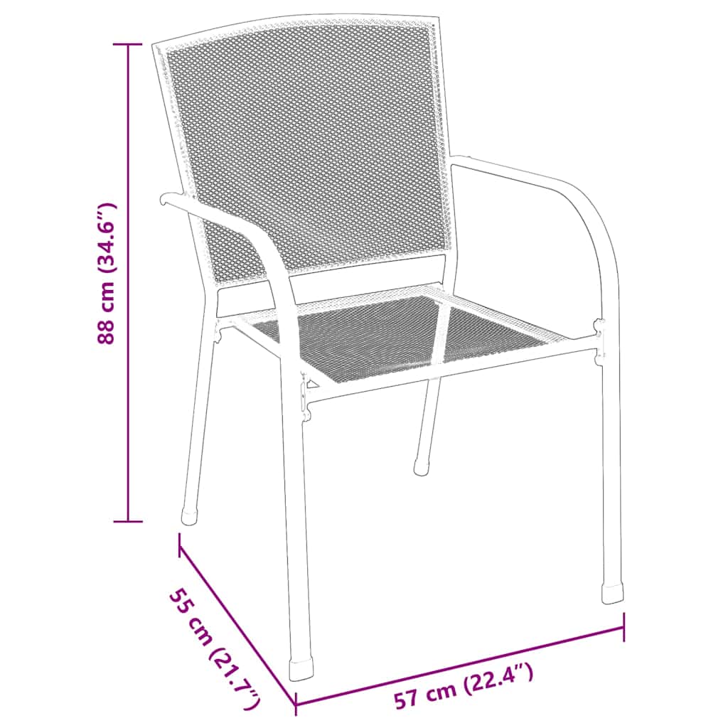 Set da Pranzo per Giardino 7 pcs Antracite Acciaio - homemem39