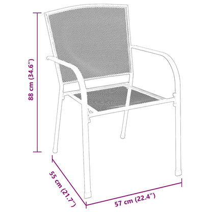 Set da Pranzo per Giardino 7 pcs Antracite Acciaio - homemem39