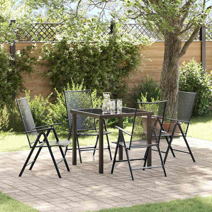 Set da Pranzo per Giardino 5 pcs Antracite Acciaio - homemem39