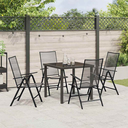Set da Pranzo per Giardino 5 pcs Antracite Acciaio - homemem39