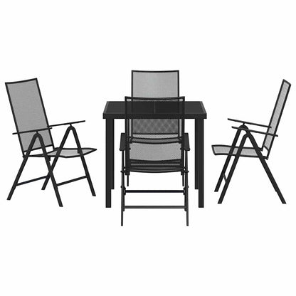 Set da Pranzo per Giardino 5 pcs Antracite Acciaio - homemem39