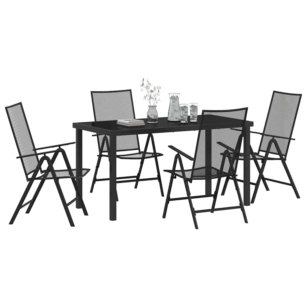 Set da Pranzo per Giardino 5 pcs Antracite Acciaio - homemem39