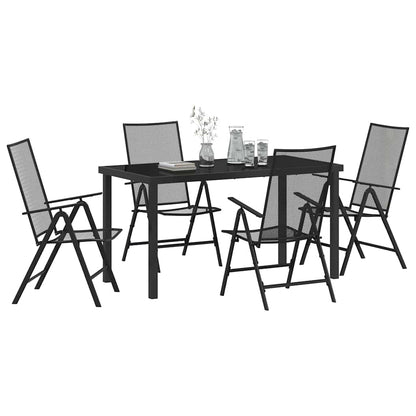 Set da Pranzo per Giardino 5 pcs Antracite Acciaio - homemem39