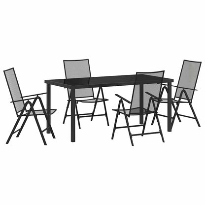 Set da Pranzo per Giardino 5 pcs Antracite Acciaio - homemem39