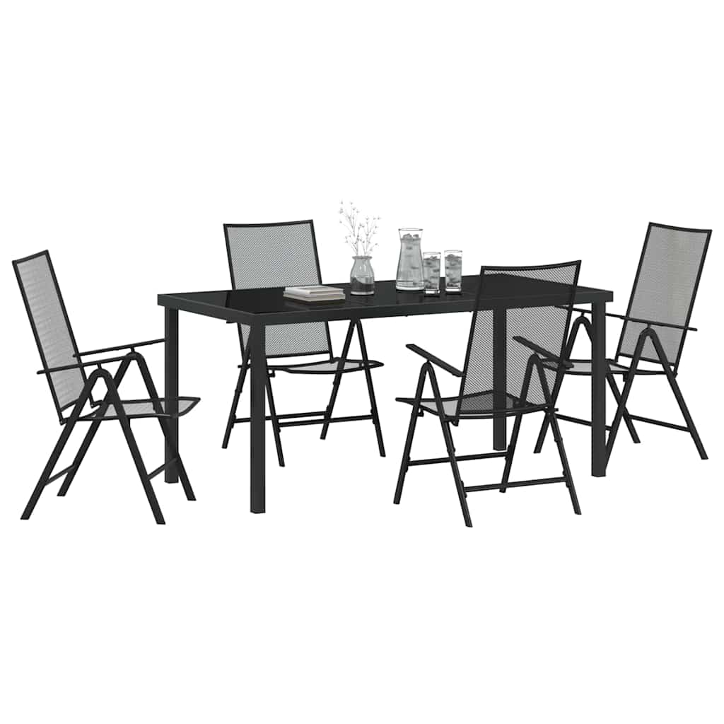 Set da Pranzo per Giardino 5 pcs Antracite Acciaio - homemem39