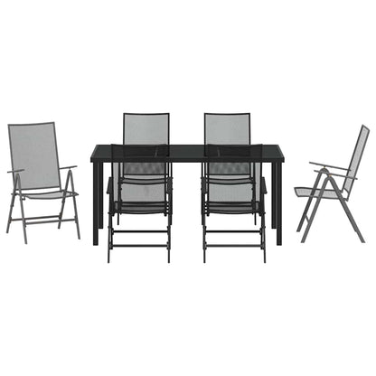 Set da Pranzo per Giardino 7 pcs Antracite Acciaio - homemem39