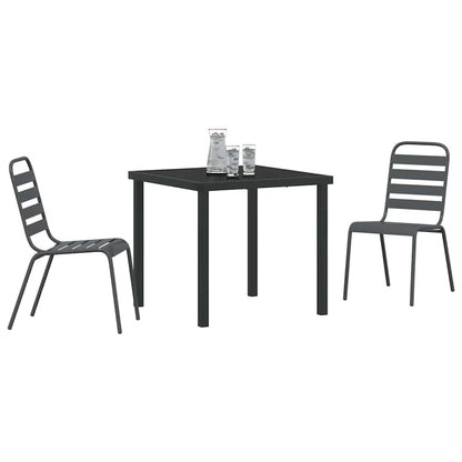 Set da Pranzo per Giardino 3 pcs Grigio scuro Acciaio - homemem39