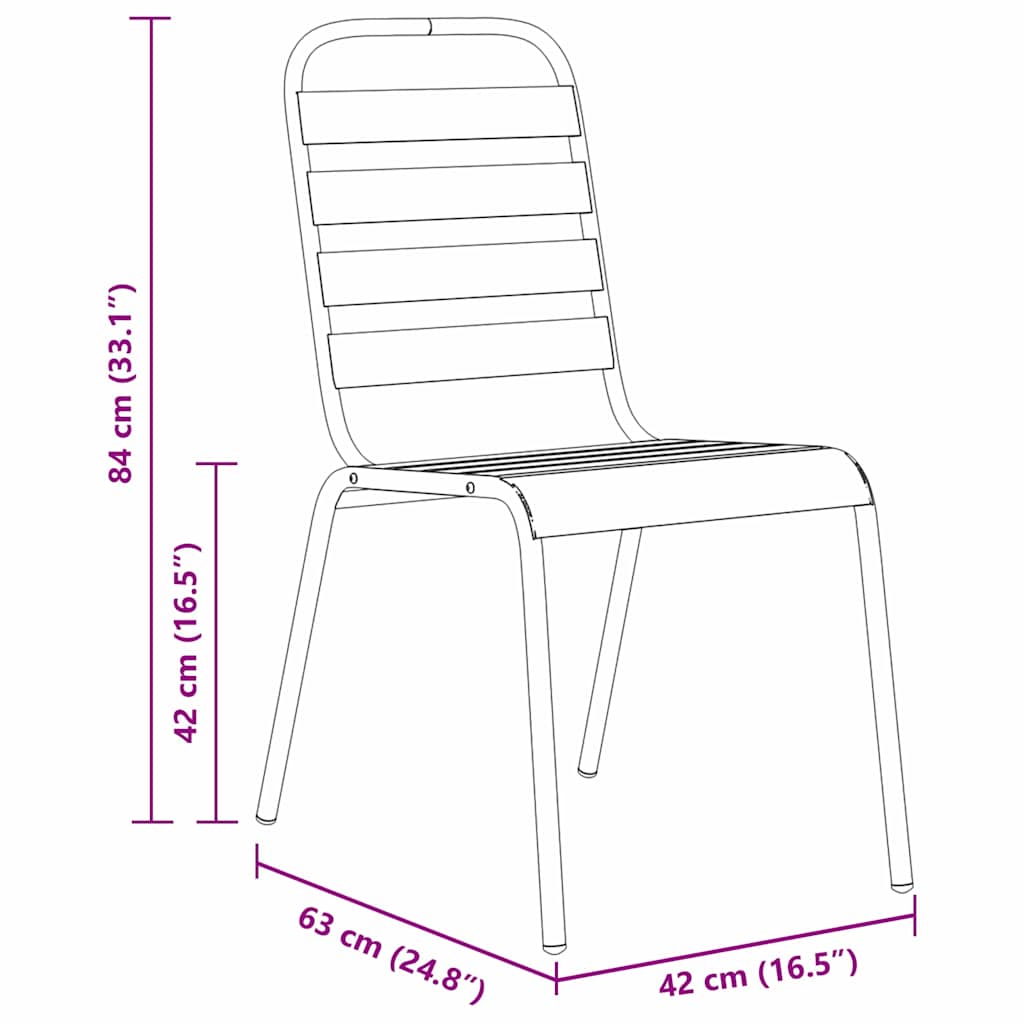 Set da Pranzo per Giardino 5 pcs Grigio scuro Acciaio - homemem39