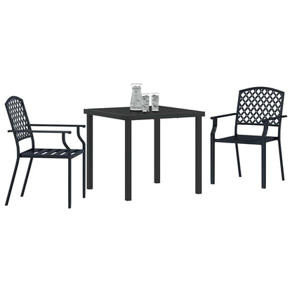 Set da Pranzo per Giardino 3 pcs Antracite Acciaio - homemem39