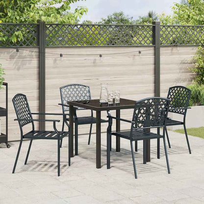 Set da Pranzo per Giardino 5 pcs Antracite Acciaio - homemem39
